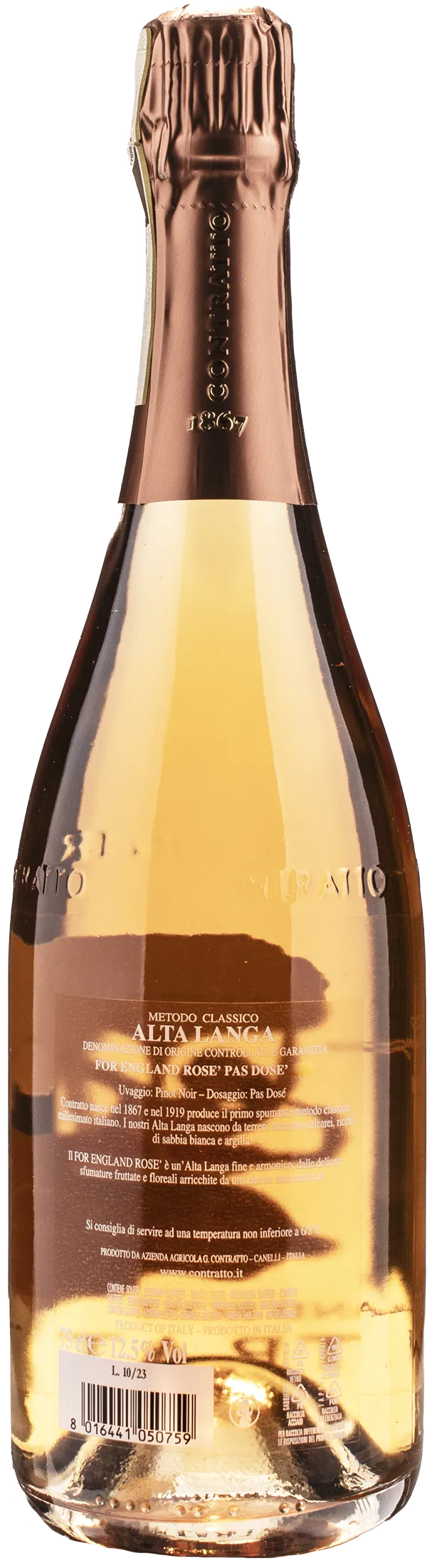Contratto Alta Langa For England Rosé Pas Dosé 2019