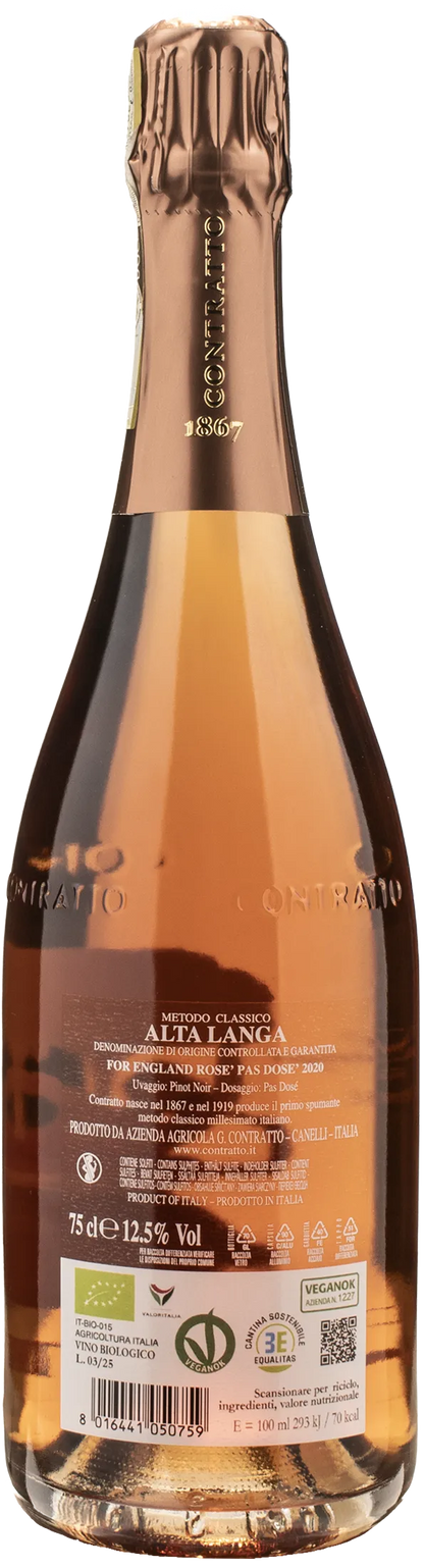 Contratto Alta Langa For England Rosè Pas Dose 2020