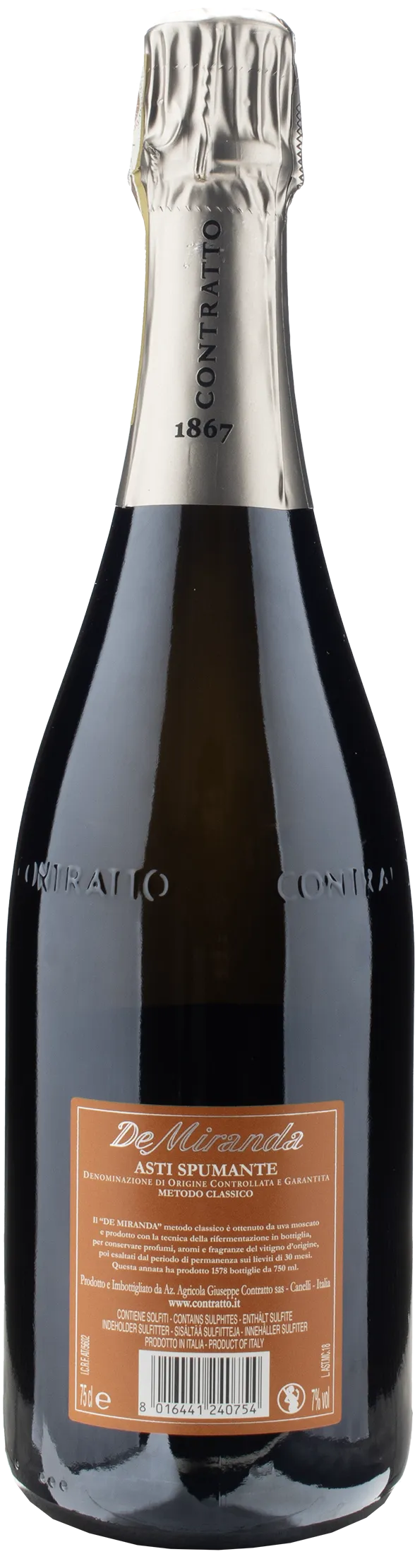 Contratto Asti Spumante Metodo Classico De Miranda 2018