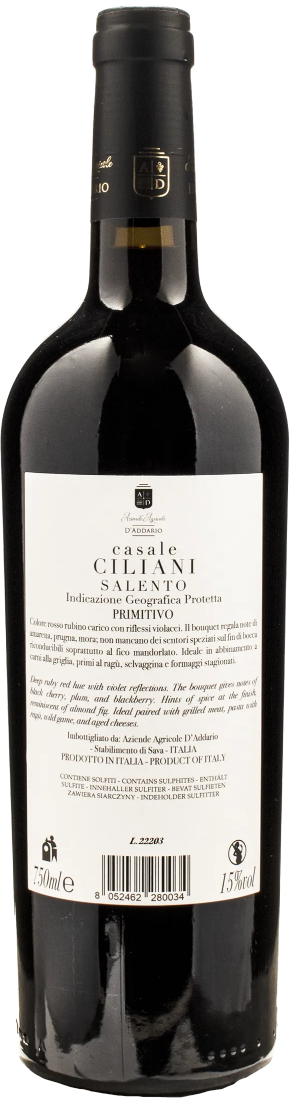 D'Addario Negramaro-Primitivo Casale Ciliani 2021