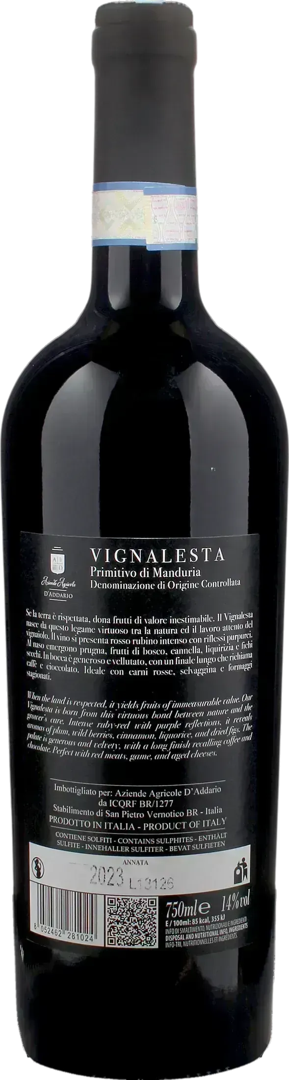 D'Addario Primitivo di Manduria Vignalesta 2023