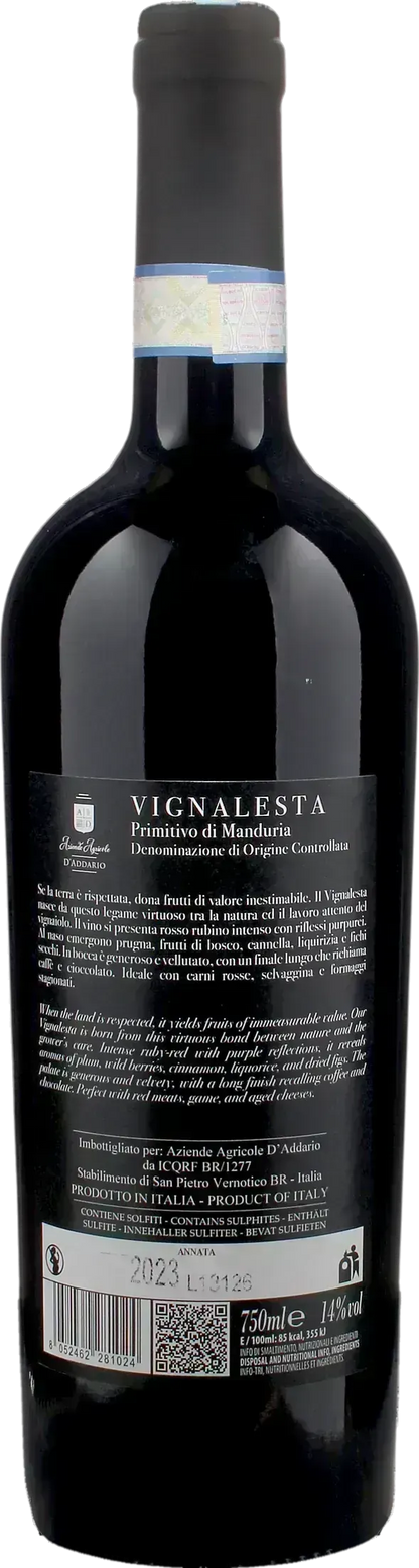D'Addario Primitivo di Manduria Vignalesta 2023