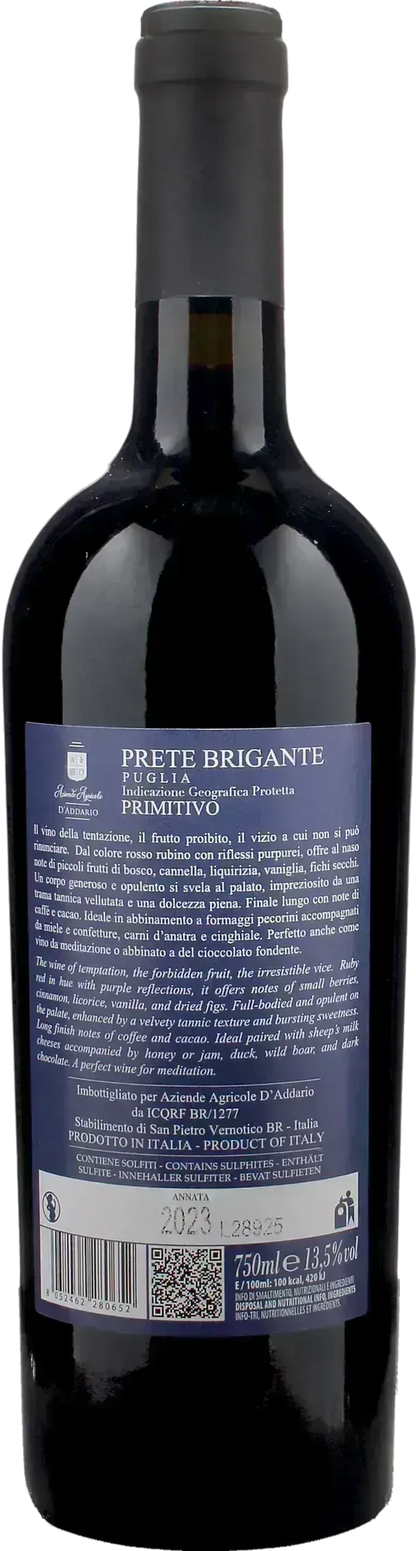 D'Addario Primitivo Puglia Prete Brigante 2023