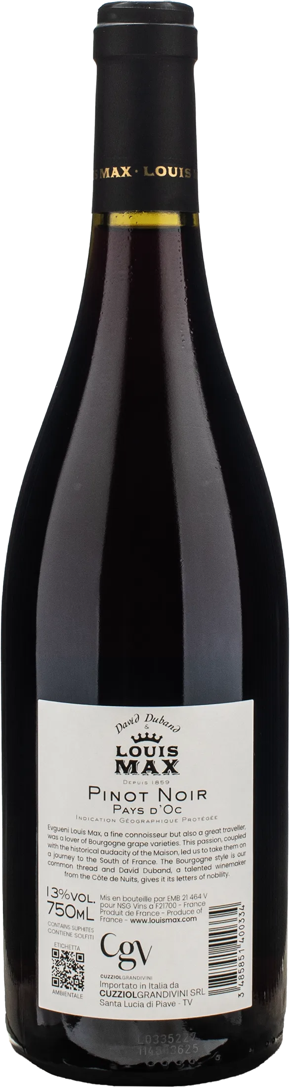 David Duband & Louis Max Pays d'Oc Pinot Noir 2022