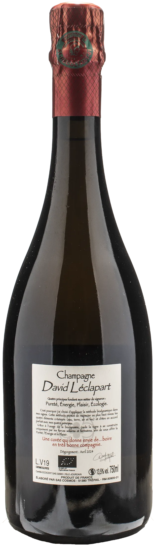 David Leclapart Champagne 1er Cru L'Aphrodisiaque Pas Dosé