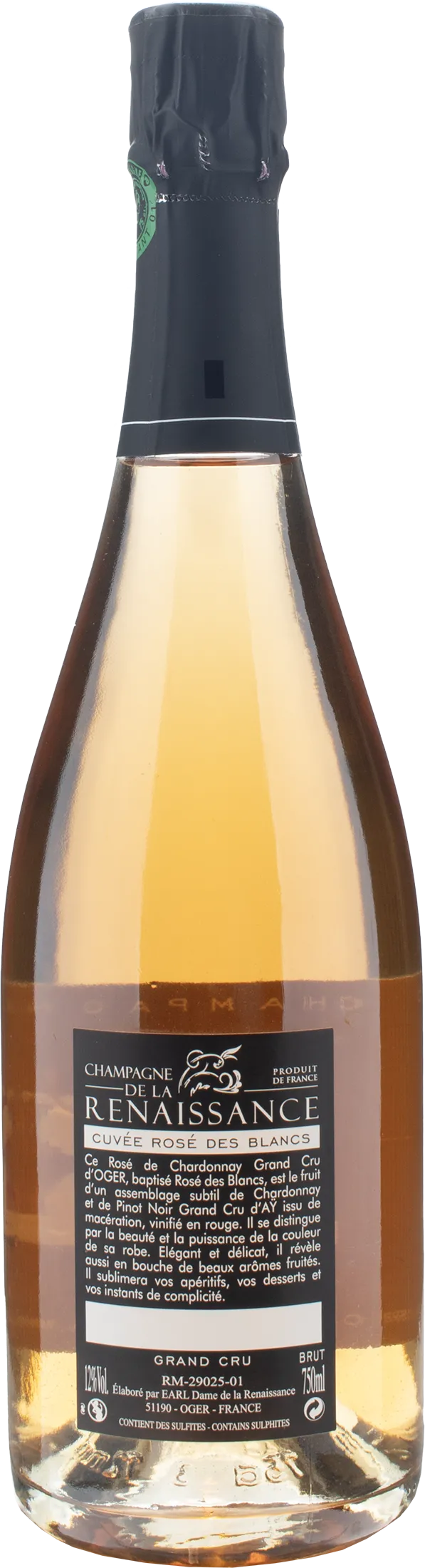 De la Renaissance Champagne Grand Cru Cuvee Rosè des Blancs Brut