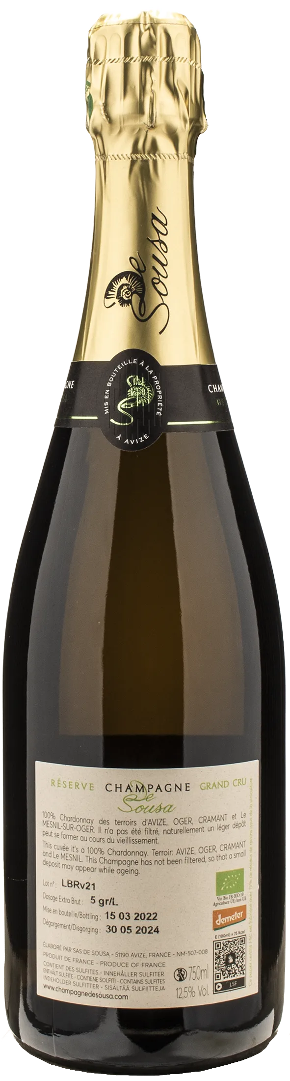 De Sousa Champagne Grand Cru Blanc de Blancs Reserve Extra Brut 2021