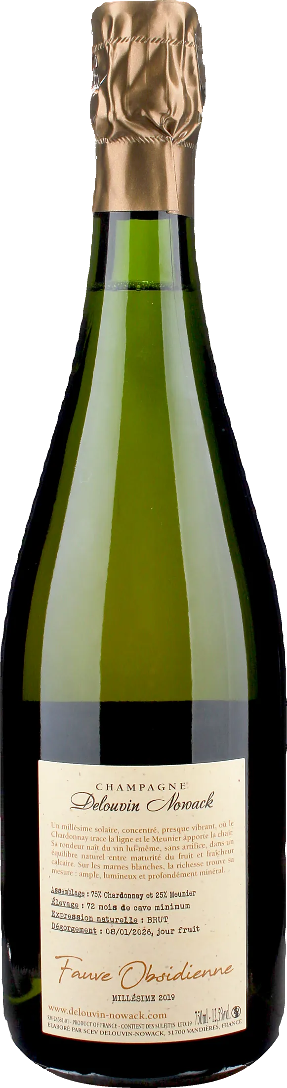 Delouvin Nowack Champagne Fauve Obsidienne Brut 2019