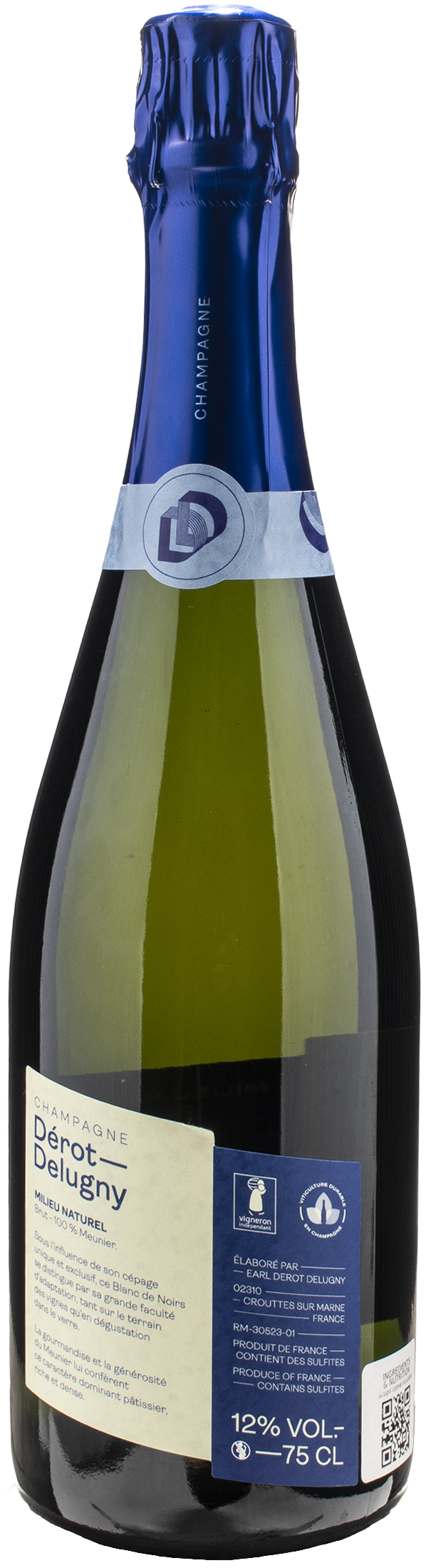 Derot Delugny Champagne Blanc de Noirs Milieu Naturel Brut