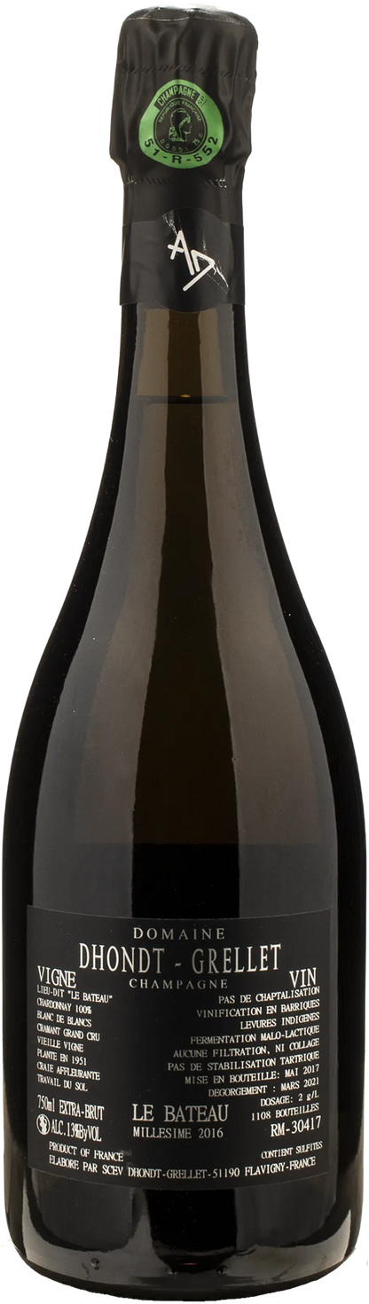 Dhondt Grellet Champagne Grand Cru Blanc de Blancs Extra Brut Le Bateau 2016