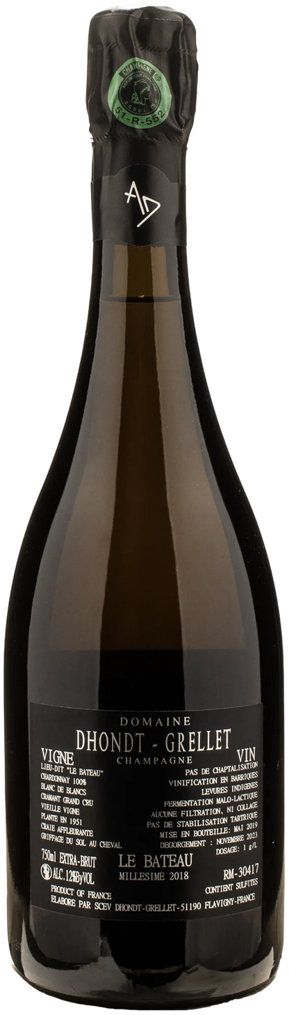 Dhondt Grellet Champagne Grand Cru Blanc de Blancs Extra Brut Le Bateau 2018