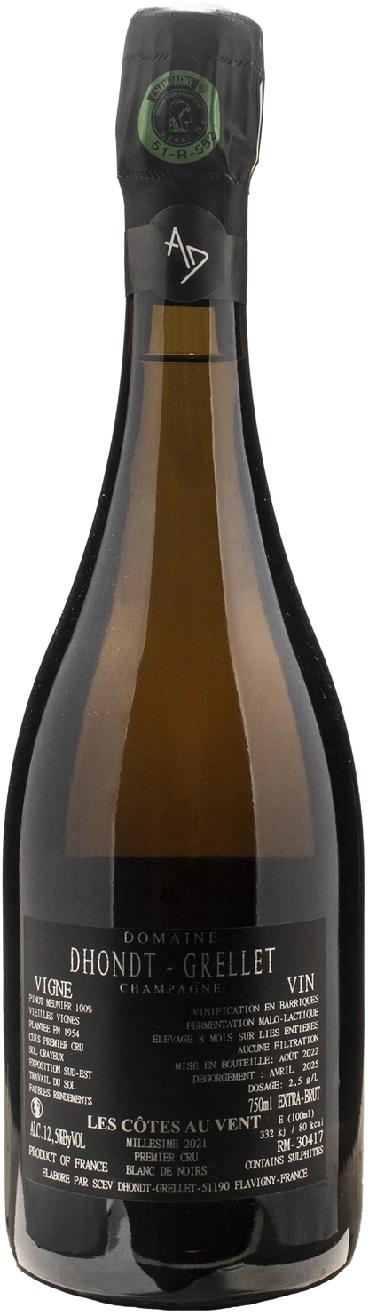 Dhondt Grellet Champagne 1er Cru Blanc de Noirs Les Cotes aux Vents Extra Brut 2021