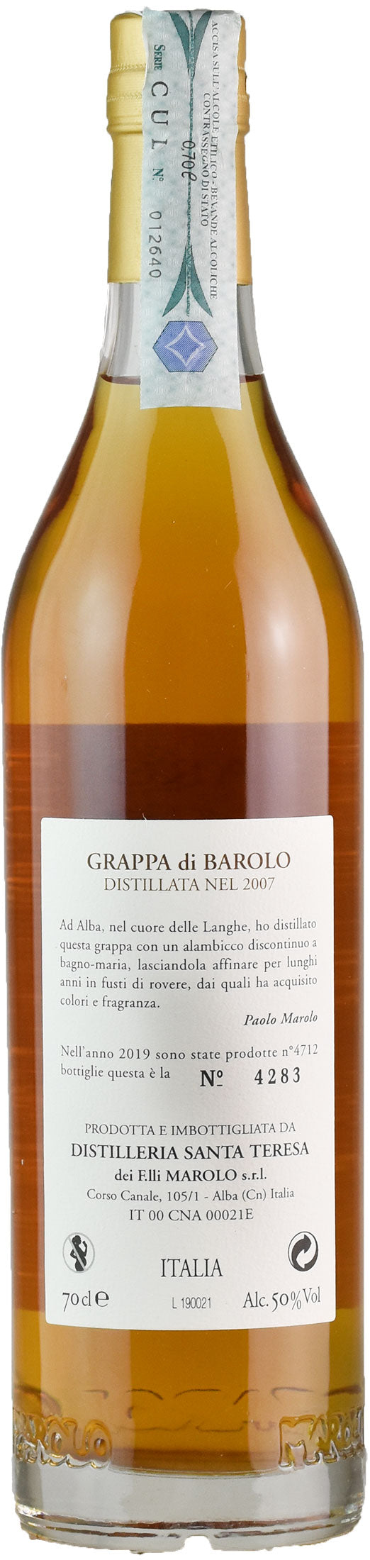 Distilleria Marolo Grappa di Barolo 12 Anni
