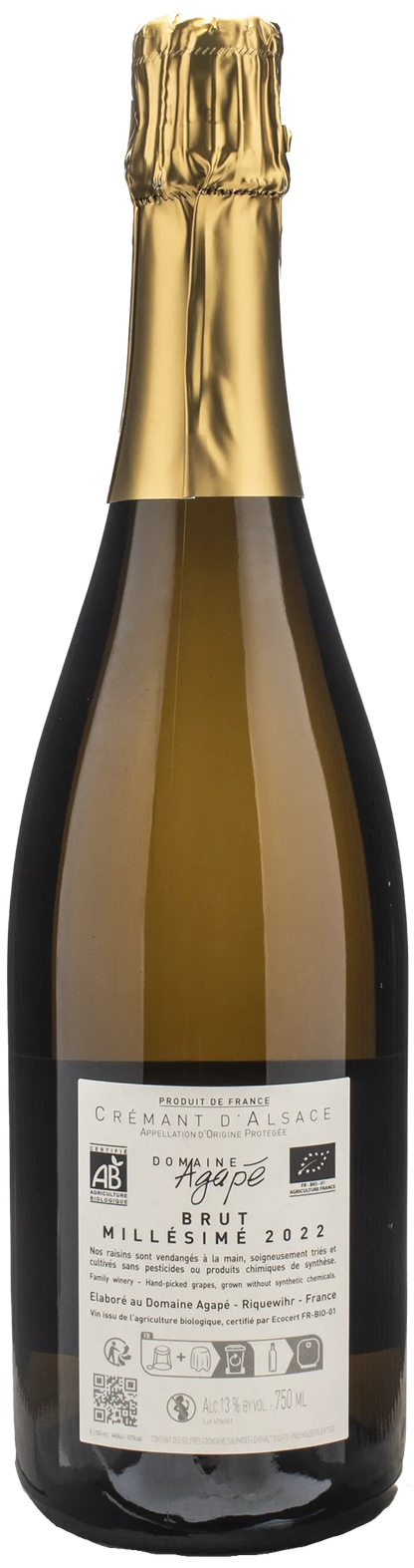 Domaine Agape Cremant d'Alsace Brut 2022