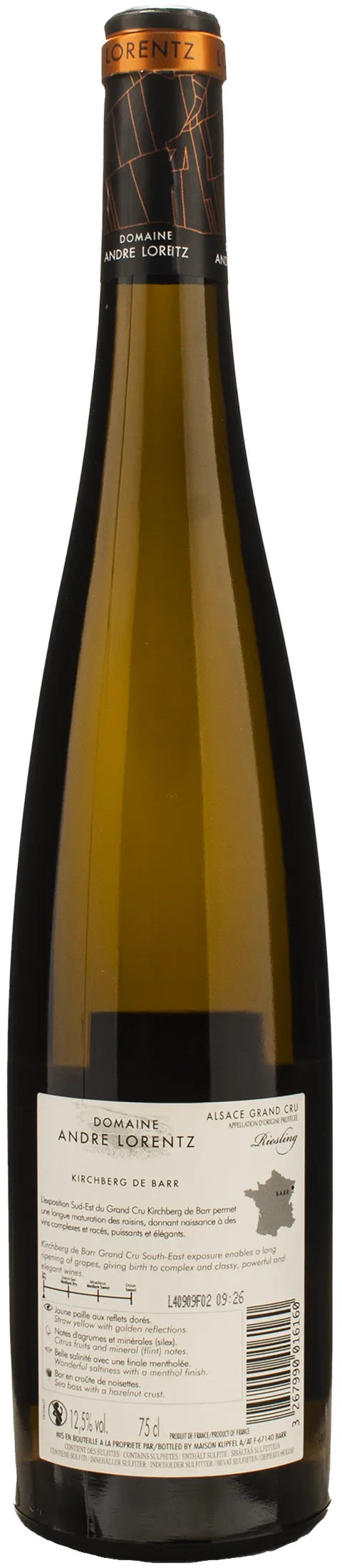 Domaine Andre Lorentz Alsace Riesling Grand Cru Kirchberg De Barr 2020