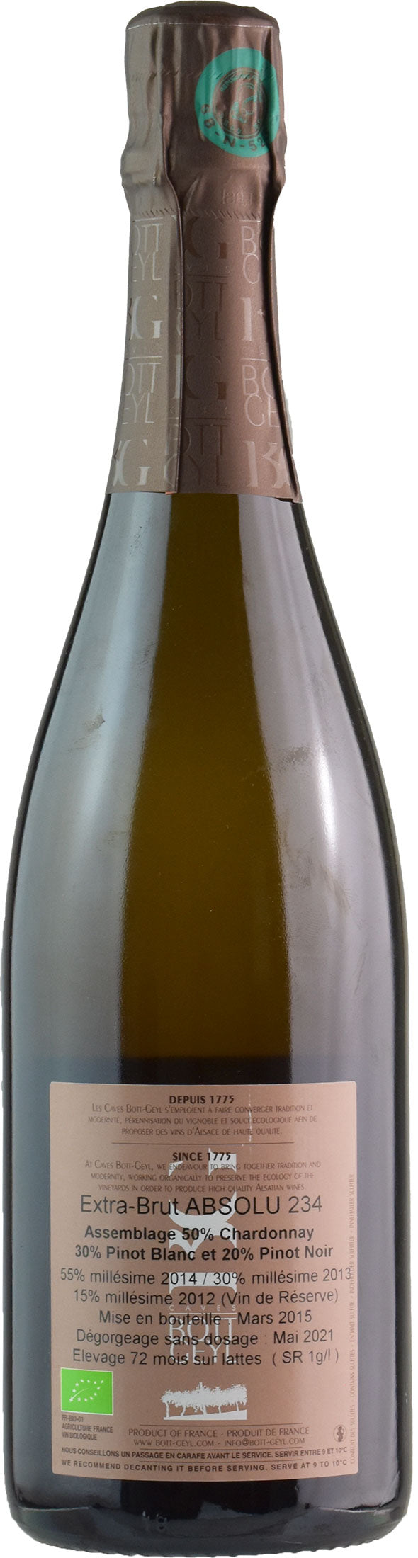 Domaine Bott Geyl Cremant L'Absolu Extra Brut