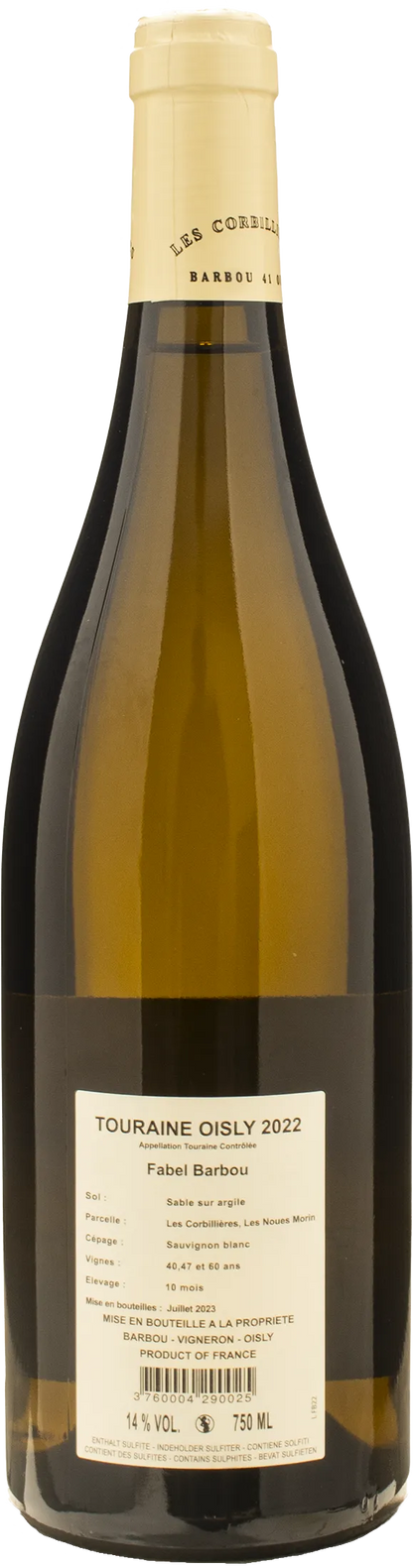 Domaine des Corbillieres Touraine Oisly Fabel Barbou 2022