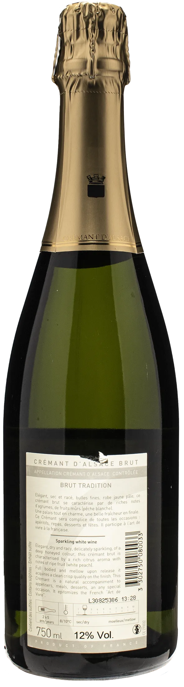 Domaine du Moulin de Dusenbach Cremant d'Alsace Brut Tradition Methode Traditionnelle