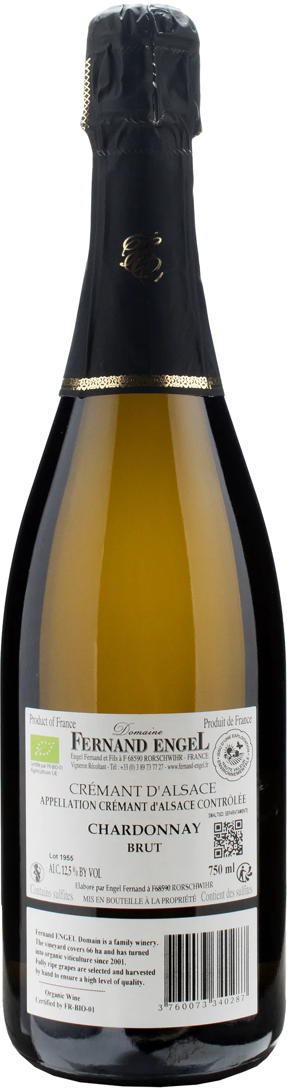 Domaine Fernand Engel Cremant d'Alsace Chardonnay Methode Traditionnelle Brut 2022