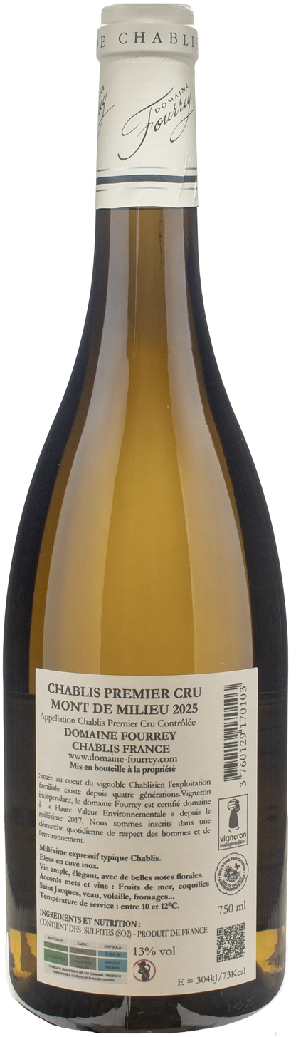 Domaine Fourrey Chablis 1er Cru Mont de Milieu 2025