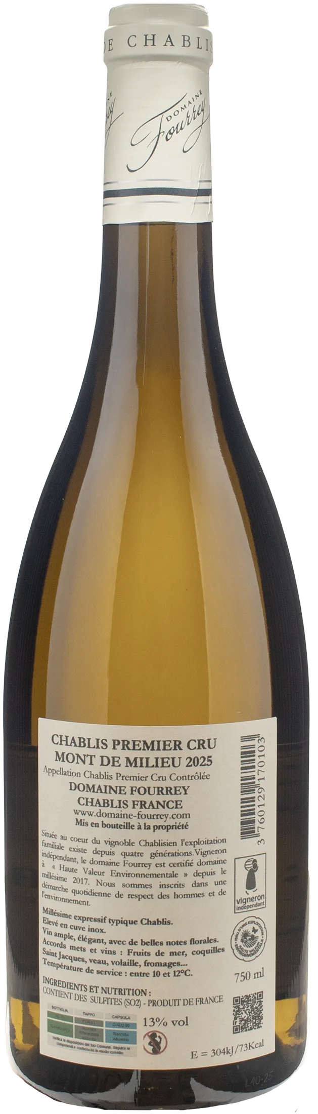 Domaine Fourrey Chablis 1er Cru Mont de Milieu 2025