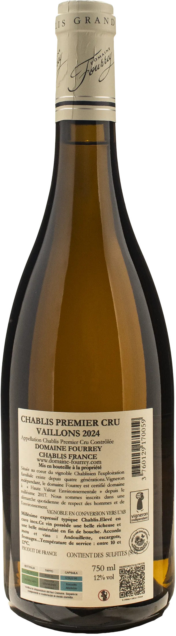 Domaine Fourrey Chablis 1er Cru Vaillons 2024