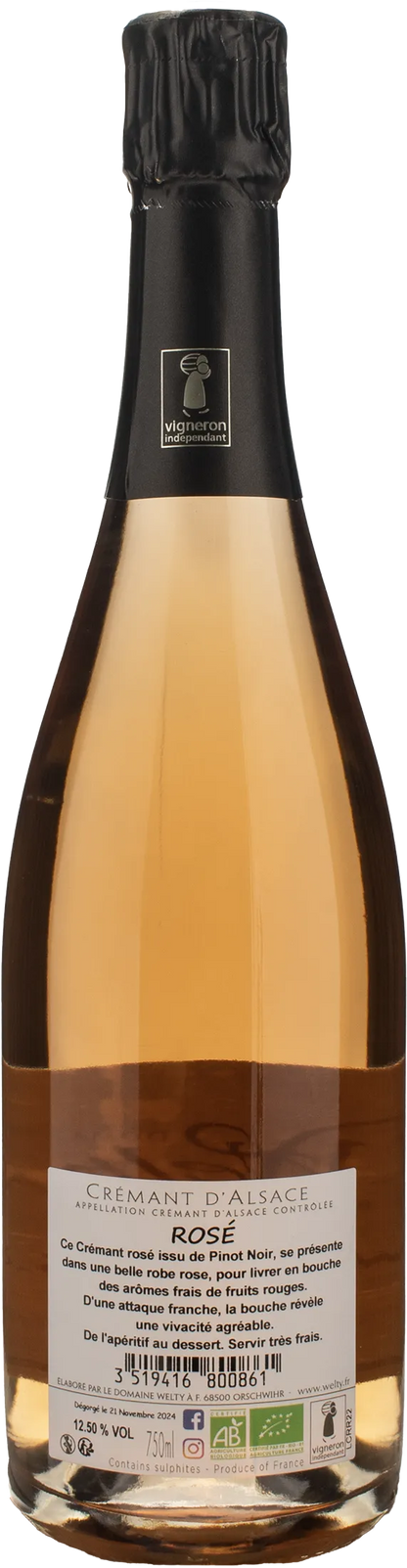 Domaine Jean Michel Welty Cremant d'Alsace Rosè Brut