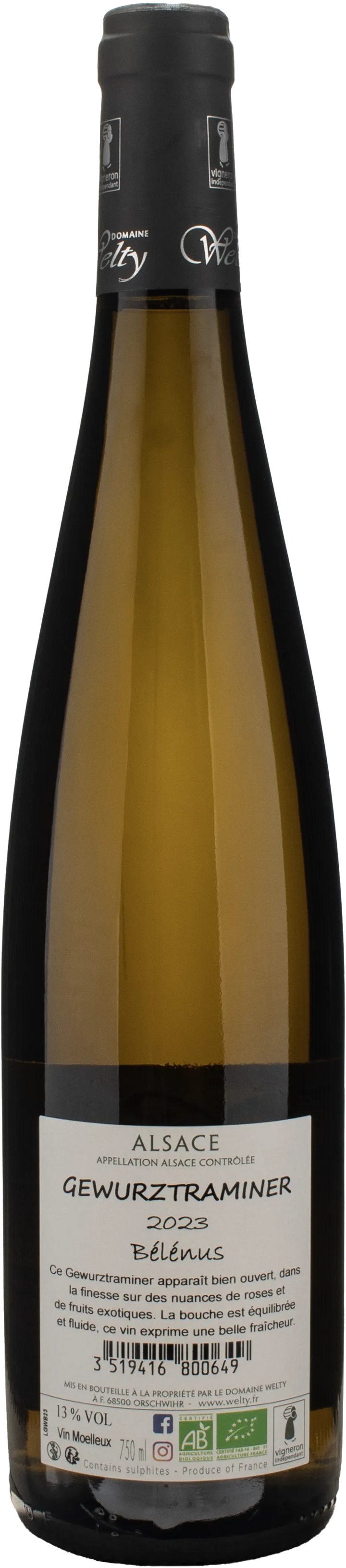 Domaine Jean Michel Welty Gewurztraminer Belenus 2023