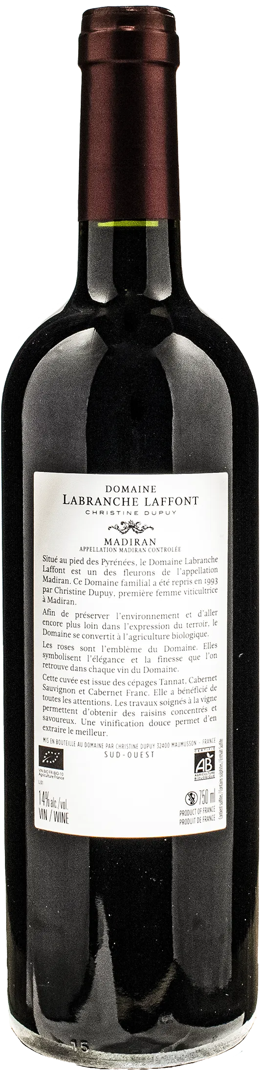 Domaine Labranche-Laffont Christine Dupuy Madiran Rouge Bio 2020