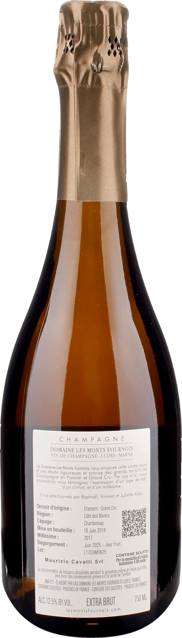 Domaine Les Monts Fournois Champagne 1er Cru Cote Extra Brut 2017