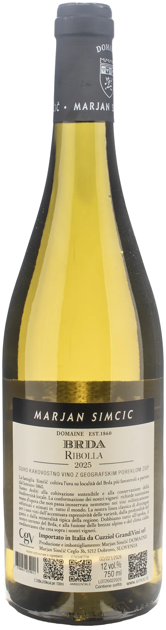Domaine Marjan Simcic BRDA Classic Ribolla 2025