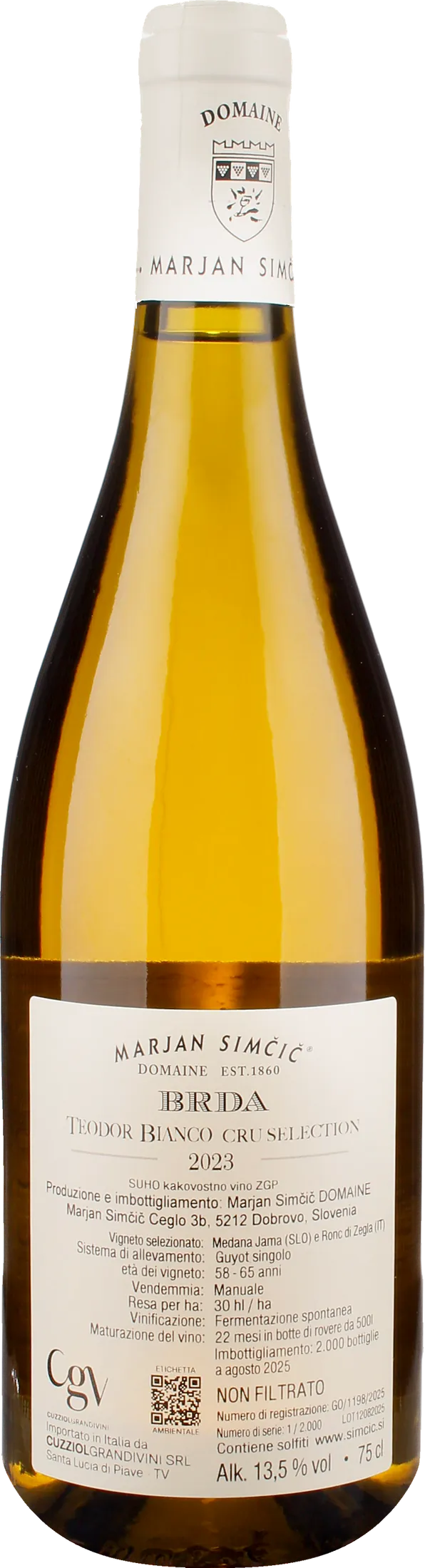 Domaine Marjan Simcic BRDA Cru Selection Teodor Bianco 2023