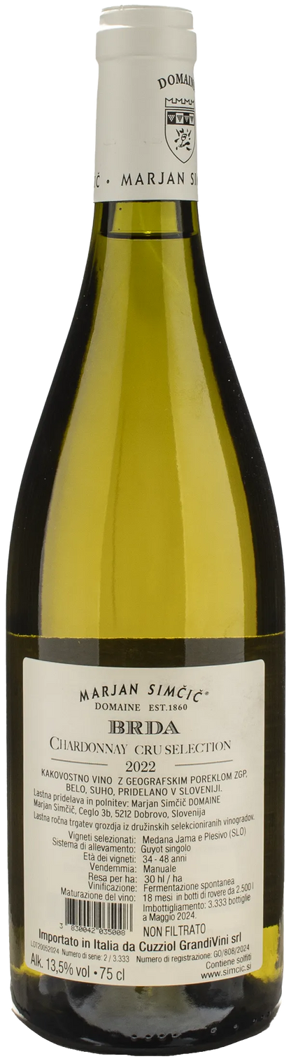 Domaine Marjan Simcic Chardonnay Cru Selection BRDA 2022
