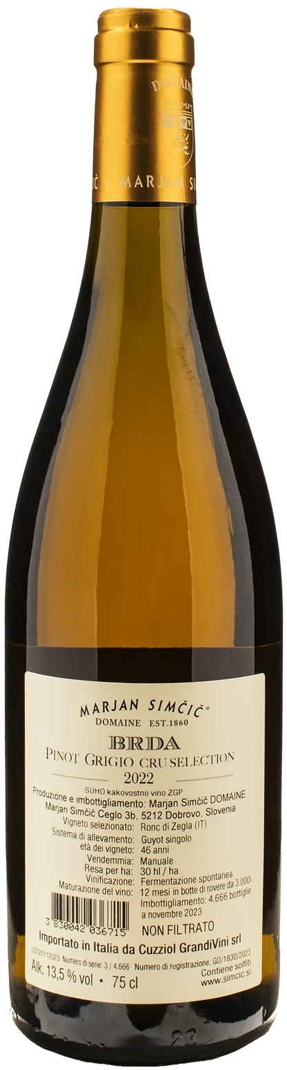 Domaine Marjan Simcic Pinot Grigio Ramato Cru Selection BRDA 2022