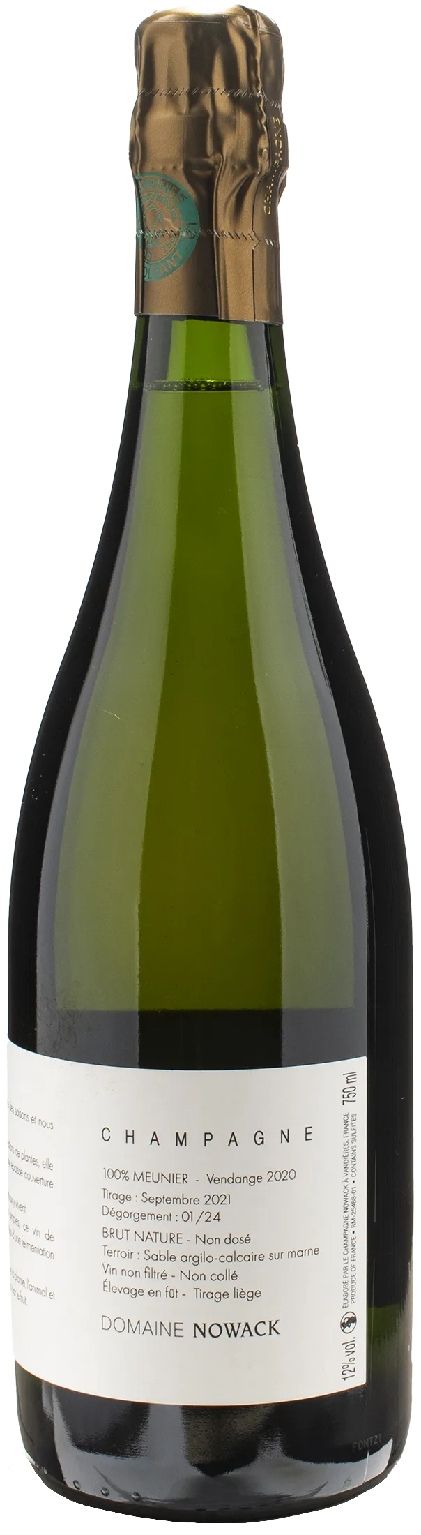 Domaine Nowack Champagne Fontinette Brut Nature 2020