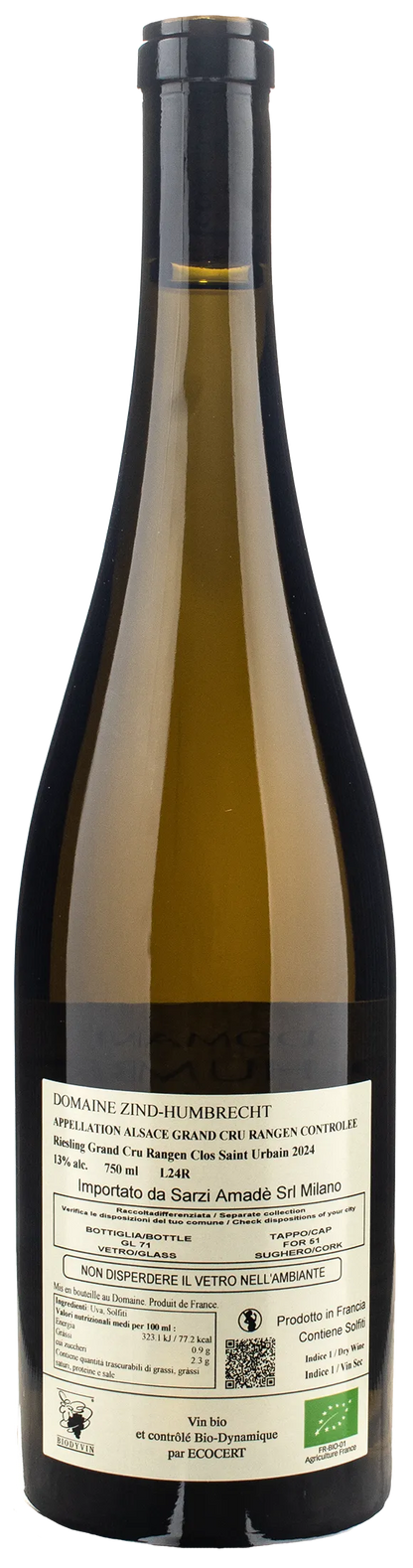 Domaine Zind Humbrecht Clos Saint Urbain Alsace Grand Cru Rangen de Thann Riesling 2024