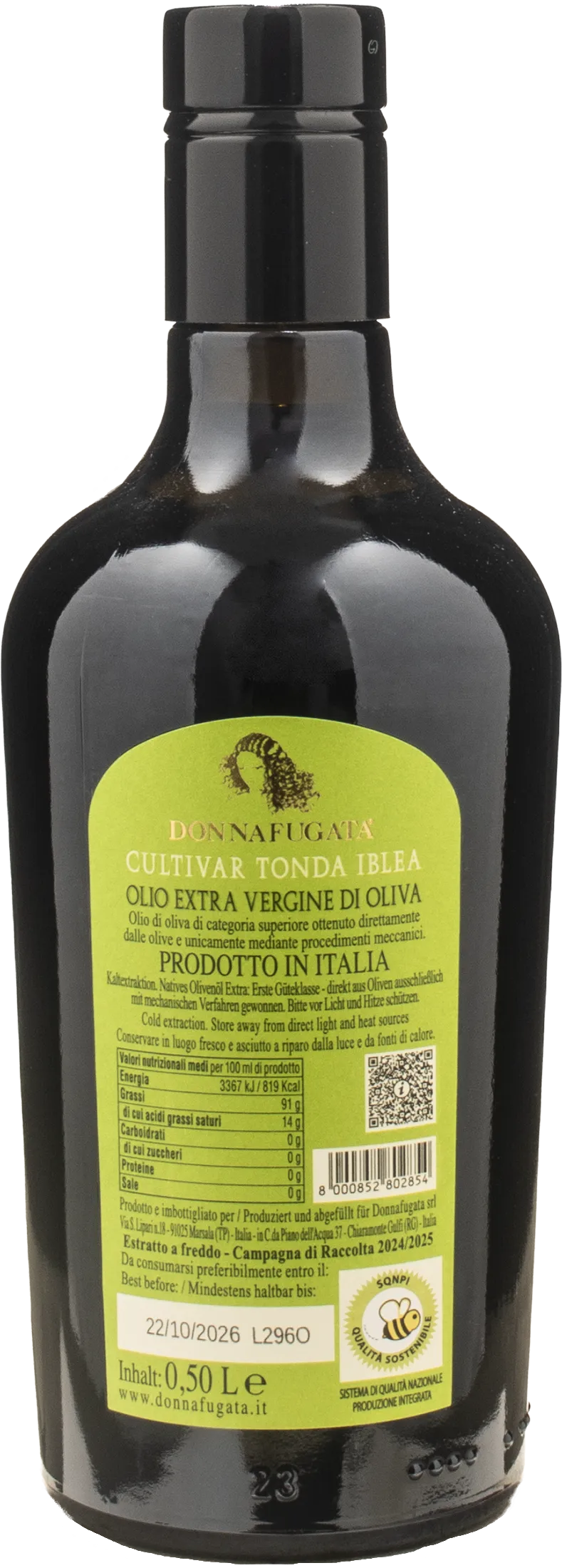 Donnafugata Olio Extra Vergine d'Oliva Cultivar Tonda Iblea 0.5L 2025