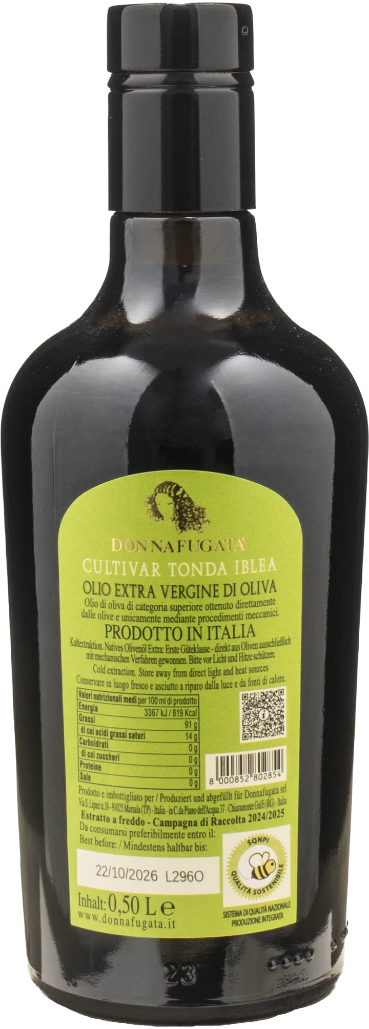 Donnafugata Olio Extra Vergine d'Oliva Cultivar Tonda Iblea 0.5L 2025
