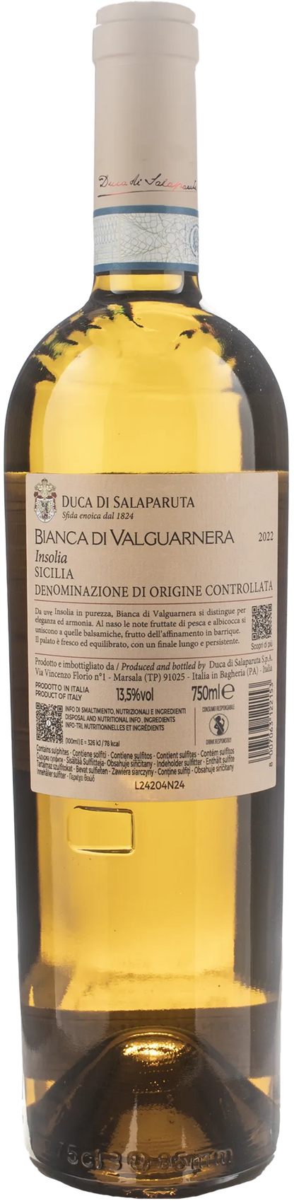 Duca di Salaparuta Insolia Bianca di Valguarnera 2022