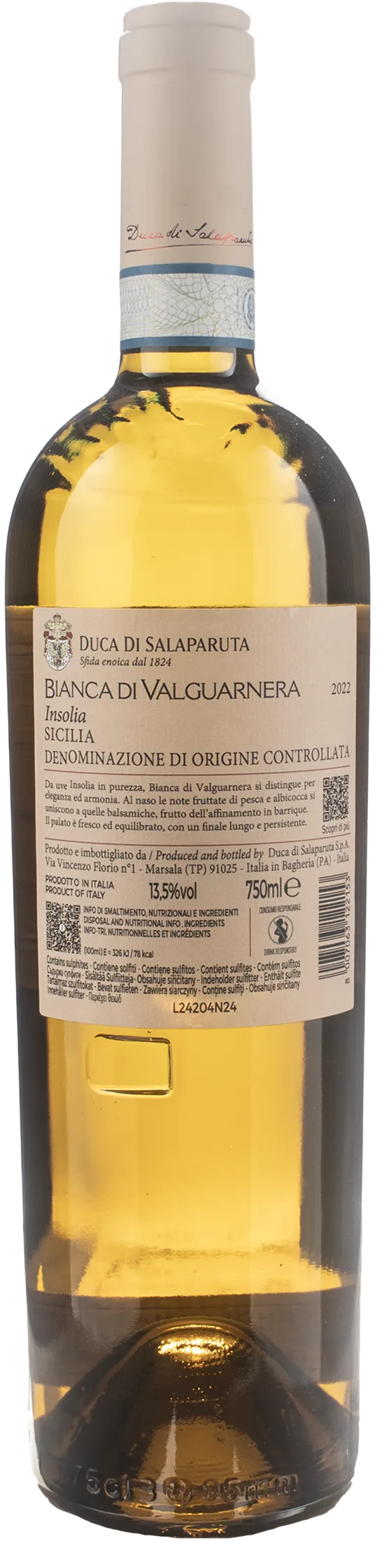 Duca di Salaparuta Insolia Bianca di Valguarnera 2022