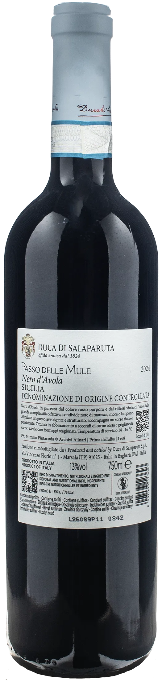 Duca di Salaparuta Passo delle Mule Nero d'Avola 2024