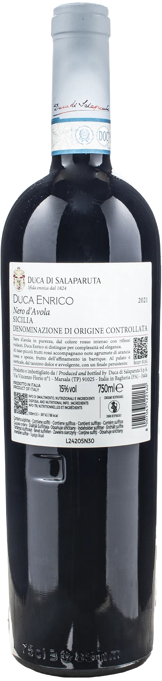 Duca Salaparuta Nero d'Avola Duca Enrico 2021