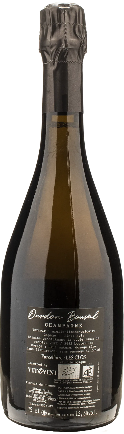 Durdon Bouval Champagne Les Clos Pinot Noir Dosage Zero Brut Nature
