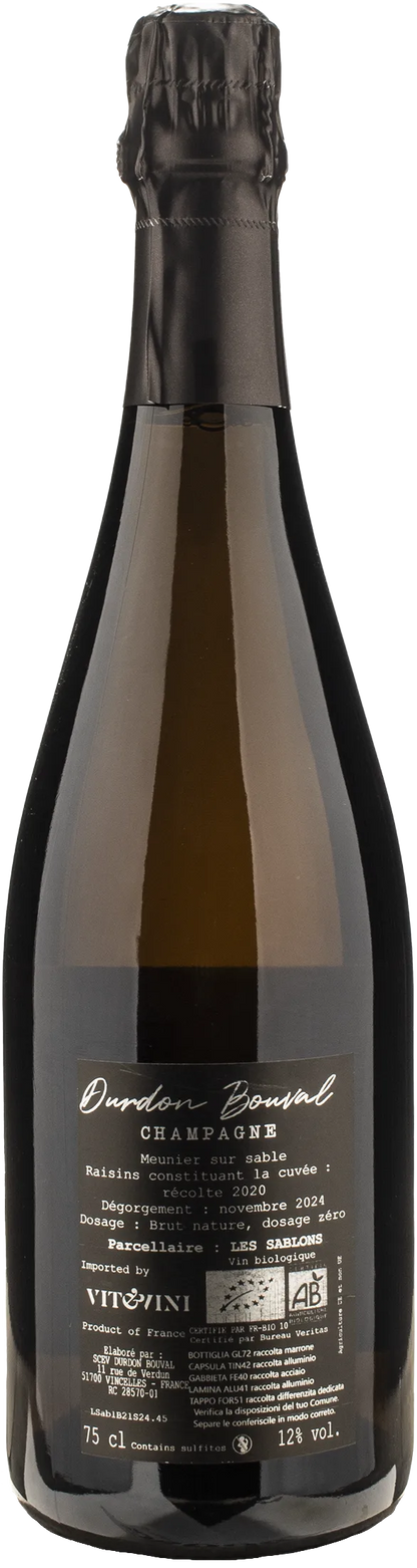 Durdon Bouval Champagne Blanc de Noirs Brut Nature Les Sablons