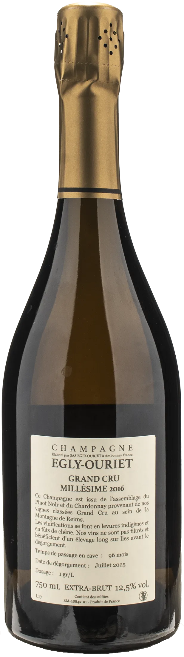 Egly Ouriet Champagne Grand Cru Extra Brut Millesime 2016