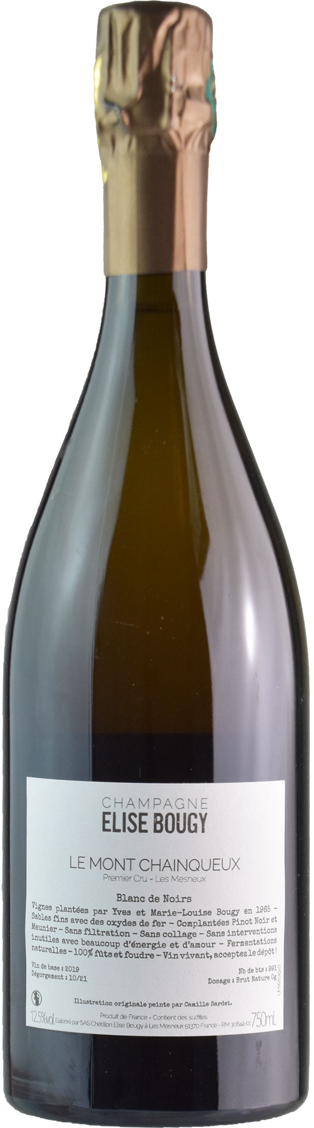 Elise Bougy Champagne 1er Cru Le Mont Chainqueux Blan de Noirs Brut Nature