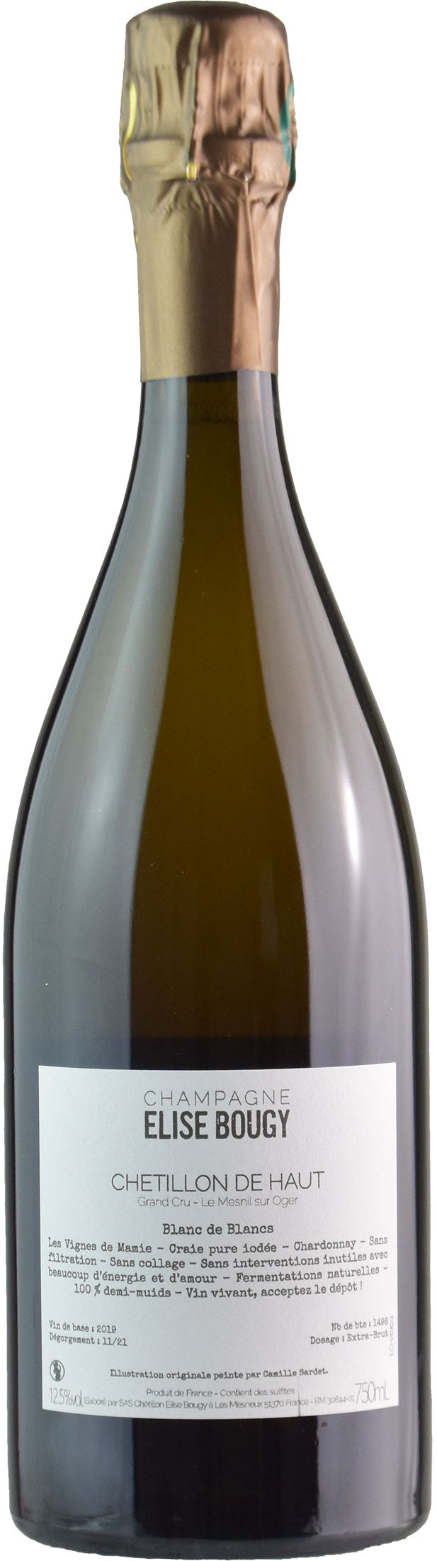 Elise Bougy Champagne Grand Cru Blanc de Blancs Chetillon de Haut Brut Nature