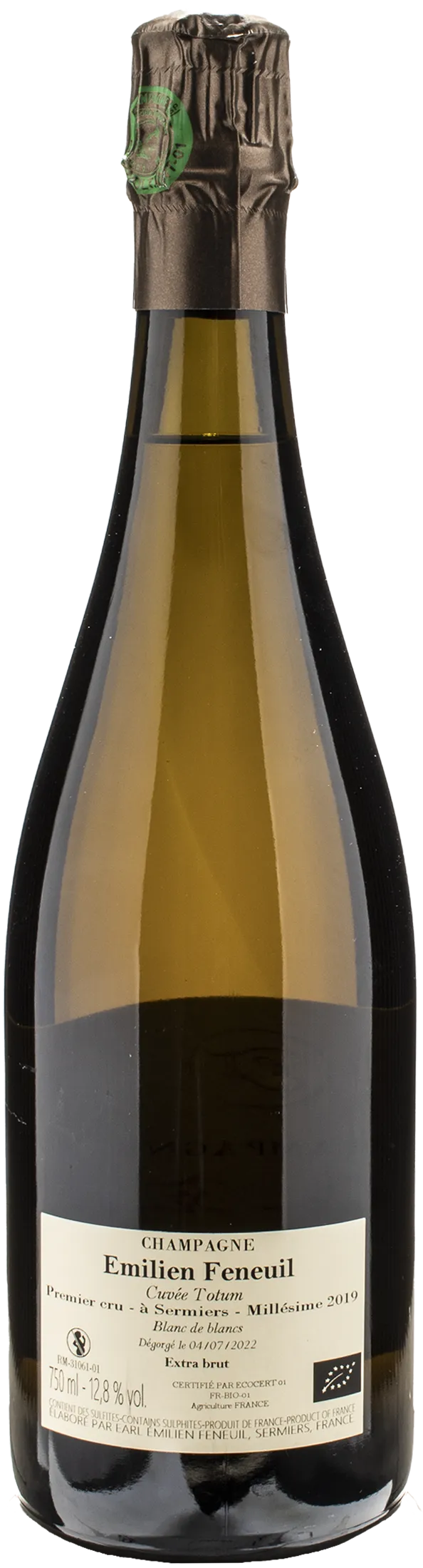 Emilien Feneuil Champagne 1er Cru Blanc de Blancs Cuvee Totum Extra Brut Millesime 2019