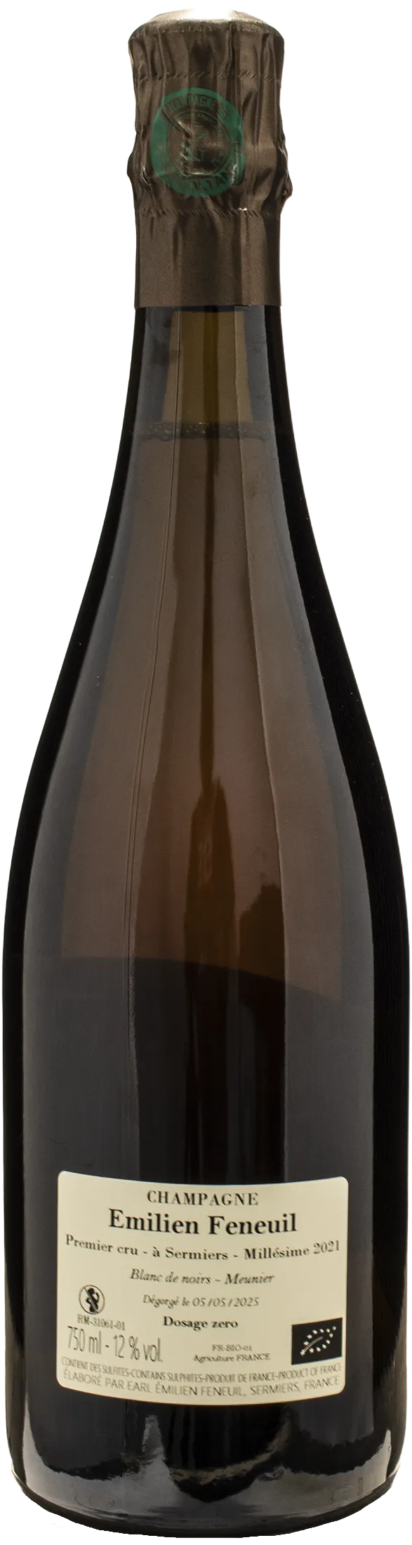 Emilien Feneuil Champagne 1er Cru Blanc de Noirs Meunier Dosage Zero 2021