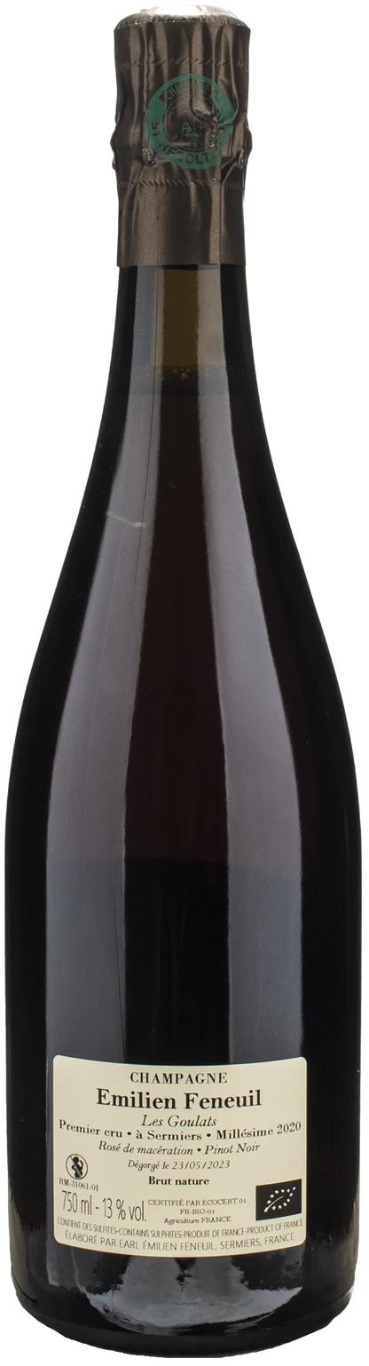 Emilien Feneuil Champagne 1er Cru Rose de Saignee Les Goulats Brut Nature 2020